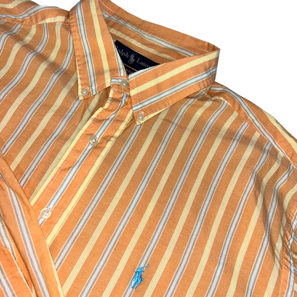 Ralph Lauren Classic Fit Striped Button Down Shirt Mens Size XL - Picture 2 of 9